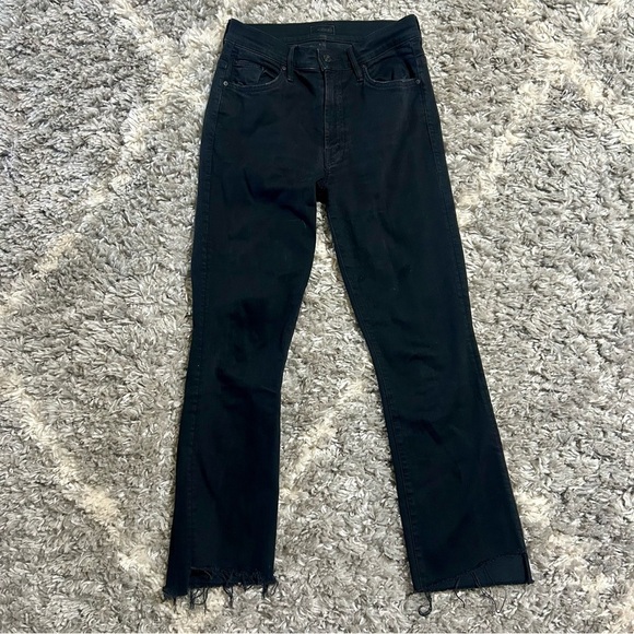 Mother The Insider Crop Step Fray Jeans in Not Guilty Black sz 26 - Picture 3 of 7